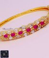Grand Look White and Ruby Kada Bracelet for Ladies gold plated kada for women