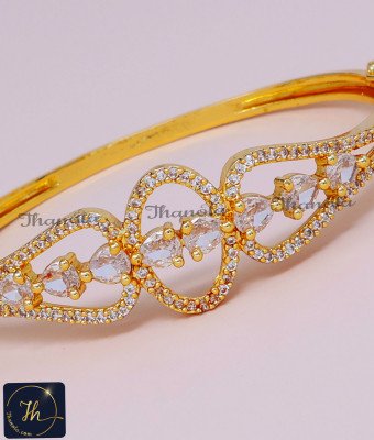 BCA1653 - Party Wear Diamond Fancy Gold Kada Design for Ladies