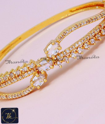 BCA1655 - American Diamond Kada Design Bracelet for Women