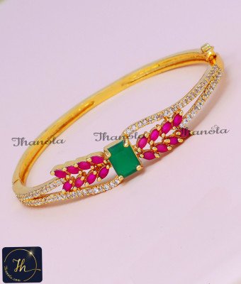 BCA1656 - 1 Gram Gold Fancy Diamond Bracelet Designs for Ladies