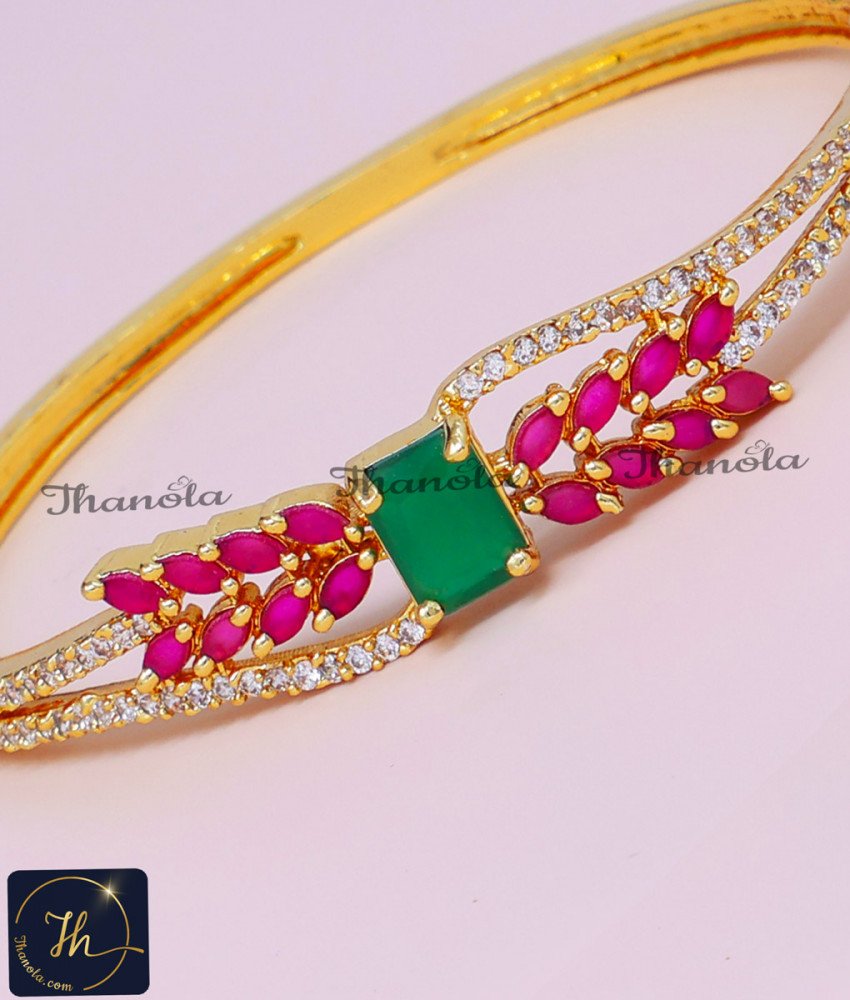 1 Gram Gold Fancy Diamond Bracelet Designs for Ladies 1 gram gold stone kada bracelet