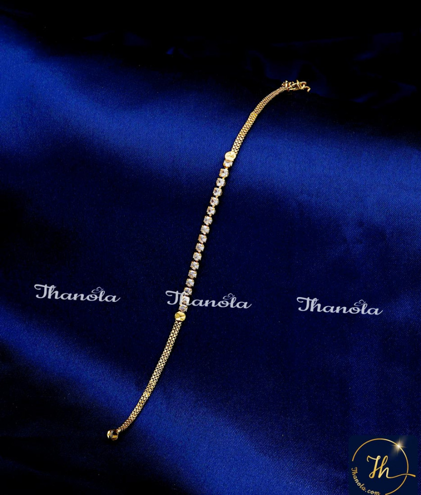 Simple American Diamond Stone Office Wear Bracelet White stone Bracelet for Women