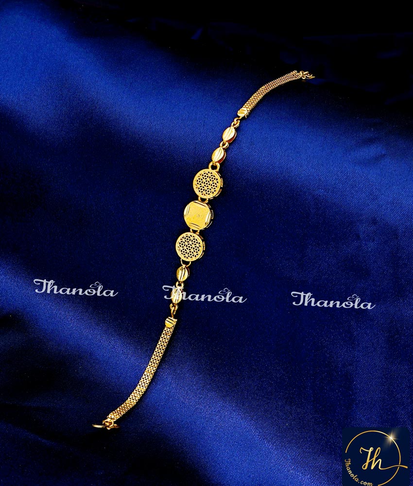1 Gram Gold Round Shape Daily Use Hand Chain Bracelet 1 gram gold plated bracelet for ladies