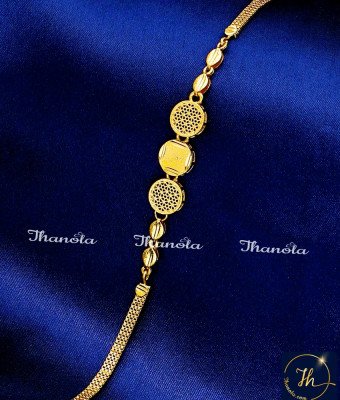 BCA1662 - 1 Gram Gold Round Shape Daily Use Hand Chain Bracelet BCA1662 - 1 Gram Gold Round Shape Daily Use Hand Chain Bracelet