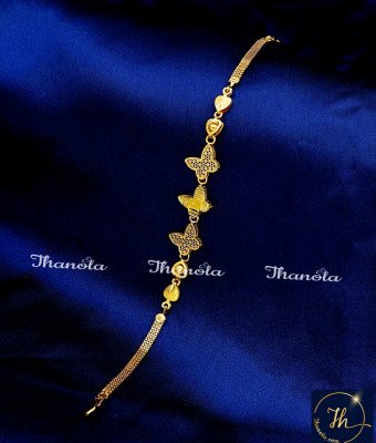 BCA1665 - Butterfly Charm Bracelet Gold Plated Jewellery Online