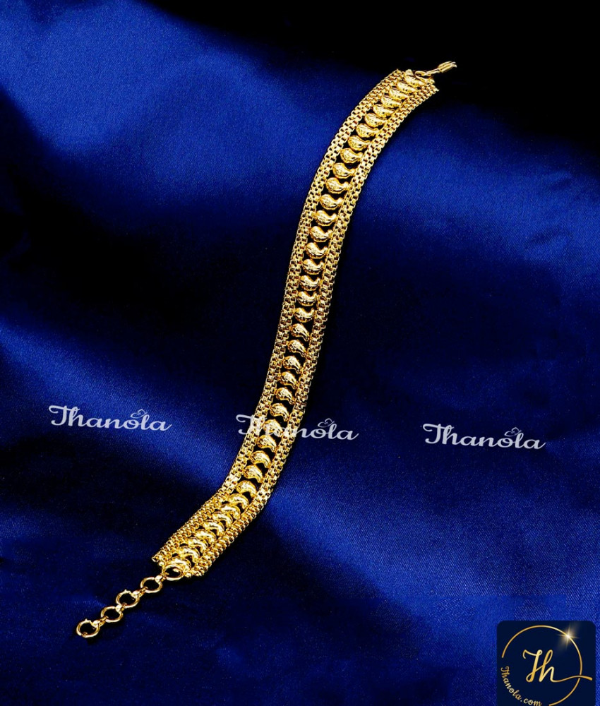 1 Gram Gold Daily Wear Mango Design Bracelet Online Bracelet for women Gold designs