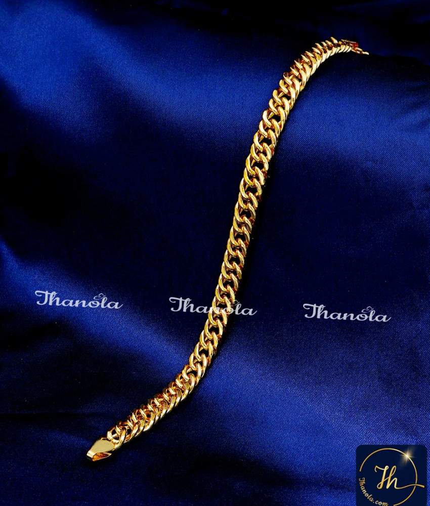 Premium Thick Linked Hand Chain Gold Bracelet Model gold bracelet online India