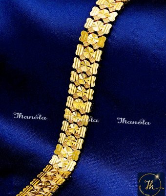 BCA1673 - Luxury Look Broad 1 Gram Gold Plated Bracelet Online