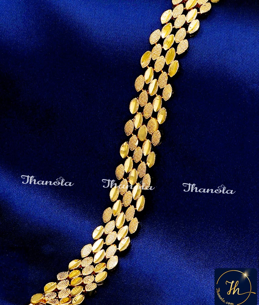 Grand Look Broad Chain 1 Gram Gold Bracelet Online Fancy Gold Plated Bracelet for Gifting