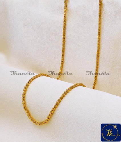 CHA1001A-LG - 30 Inches Long Gold Plated Dasavatharam Chain - Perfect for Daily Wear