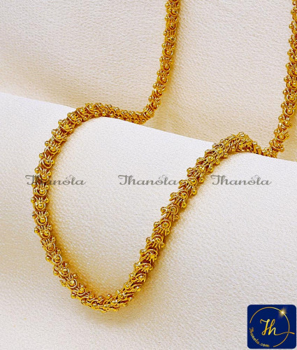 CHA1001C-LG - 30 Inches Long Gold Plated Dasavatharam Chain - Perfect for Daily Wear