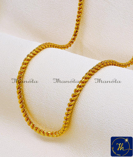 CHA1002B-LG - 30 Inch 1 Gram Gold Plated Daily Wear Thali Saradu Model Online