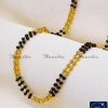 CHA1007-LG - 30 Inch 1 Gram Gold Black Beads Mangalsutra Ladies Chain Design