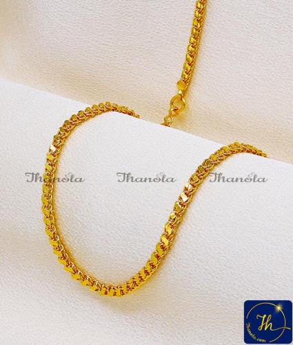 CHA1011-XLG - 36 Inch Trendy Daily Wear Leaf Design Gold Plated Chain Design