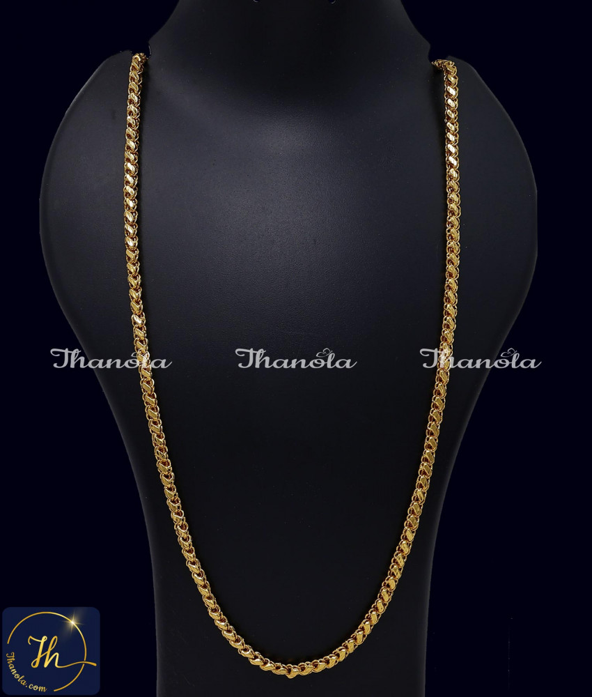 36 Inch Trendy Daily Wear Leaf Design Gold Plated Chain Design Chain designs for women