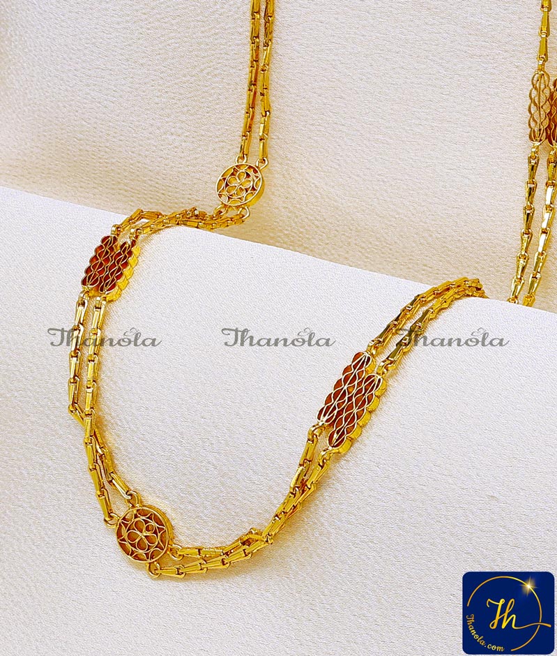 2 line gold chain designs