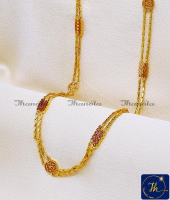 CHA1041 - Traditional Gold Plated Rettai Vadam Chain Designs