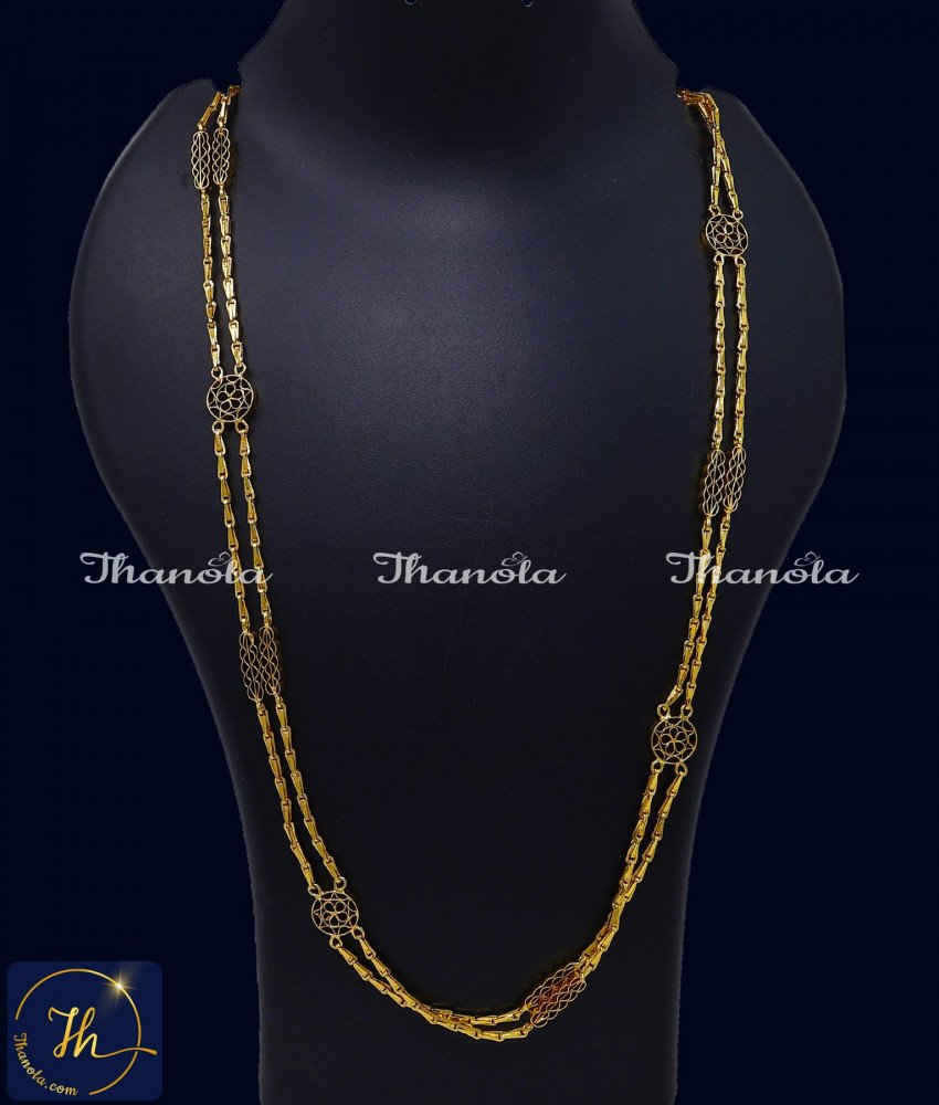 2 line gold chain designs