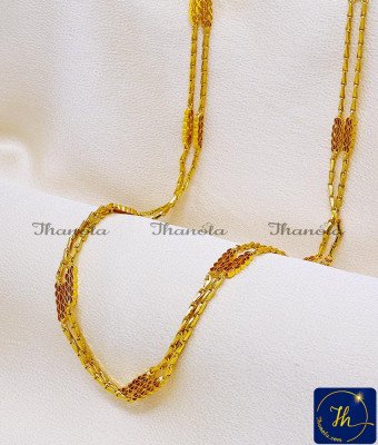 CHA1042 - South Indian 2 Line Gold Chain Designs for Women