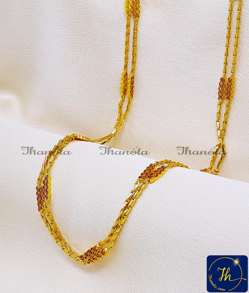 2 line gold chain designs for ladies