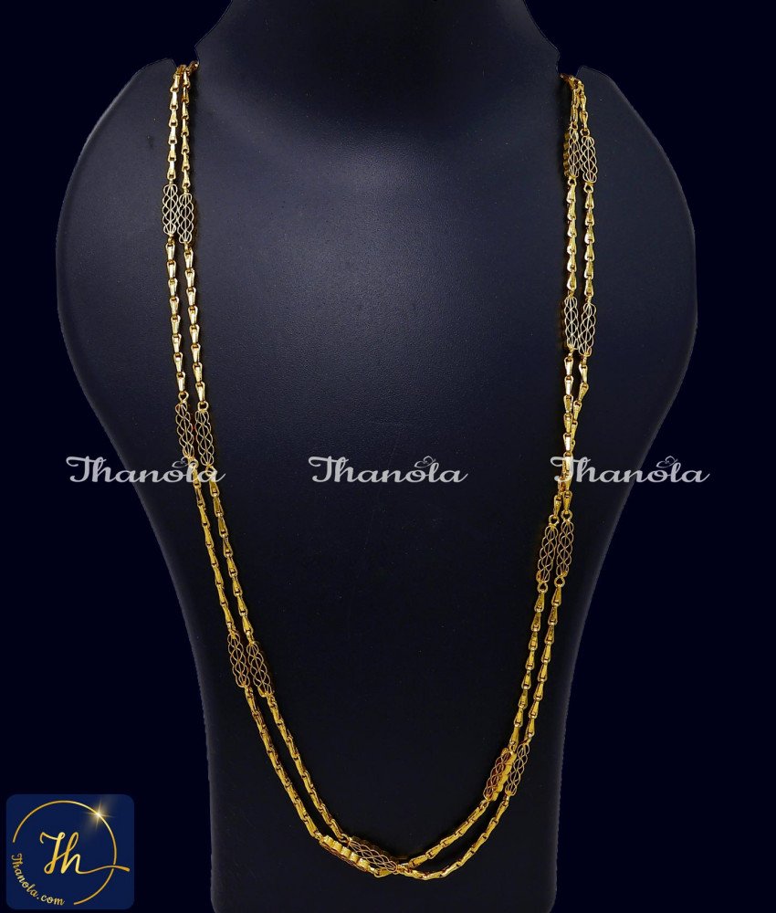 2 line gold chain designs for ladies