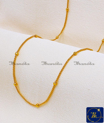 CHA1045-XLG - 36 Inch Simple Ball Design One Gram Gold Chain Designs in India