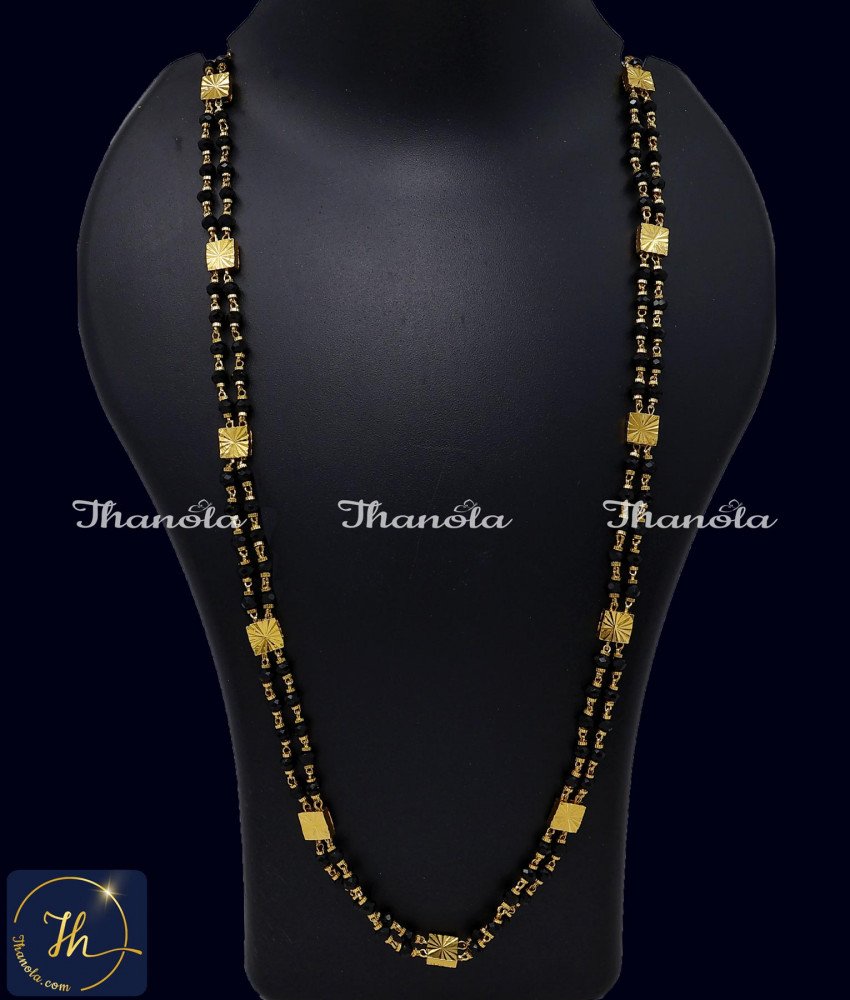 30 Inch 1 Gram Gold Long Black Crystal Beads Chain for Women crystal chain for women