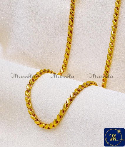 CHA1083-XLG - 36 Inch Popular Gold Design 1 Gram Gold Sundari Chain Model