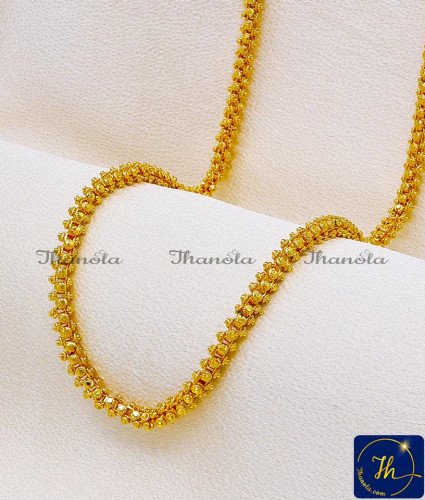 CHA1088-XLG - 36 Inch Premium Quality Gold Plated Long Flower Chain Design