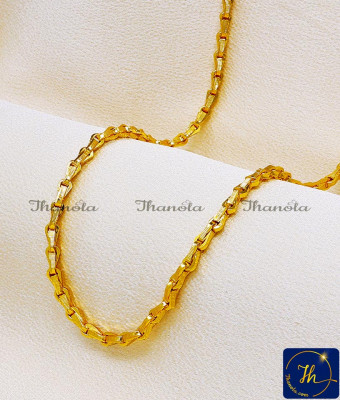CHA1091-XLG - 36 Inch Inch Lightweight Godhumai Chain One Gram Gold Jewellery