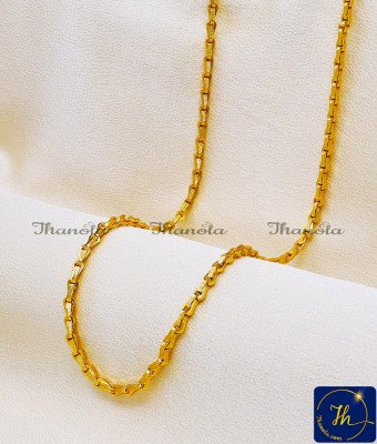 CHA1091-XLG - 36 Inch Inch Lightweight Godhumai Chain One Gram Gold Jewellery