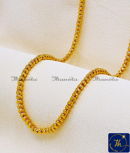 CHA1096 - Gold Plated Beads Stylish Gold Chain Design for Female
