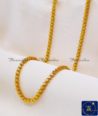 CHA1097-XLG - 36 Inch Pure Gold Plated Heart Design Thick Long Chain Design CHA1097-XLG - 36 Inch Pure Gold Plated Heart Design Thick Long Chain Design