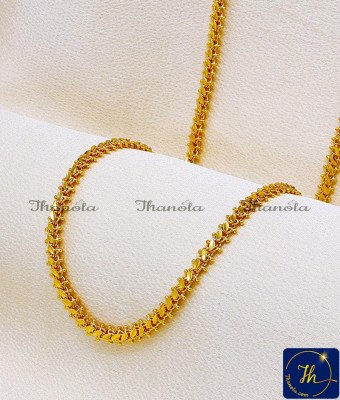 CHA1104-XLG - 36 Inch Bridal Wear Leaf Design 1 Gram Gold Chain for Women