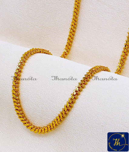 CHA1111-XLG - 36 Inch One Gram Gold Marriage Gold Chain Designs for Ladies