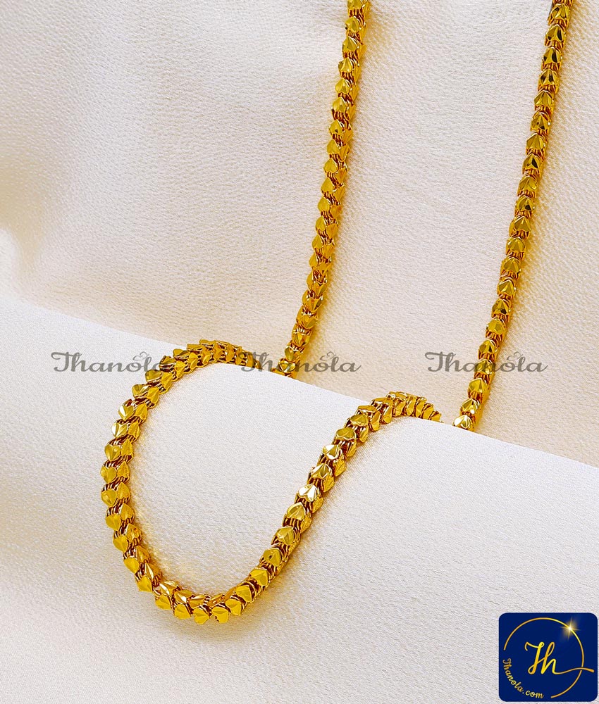 36 Inch Marriage Gold Chain Designs Heart Model 1g Gold Chain-CHA1114-XLG 1 Gram Gold Chain for Women