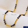 CHA1123-XLG - 36 Inch 1 Gram Gold Daily Wear Black Beads Long Chain Models
