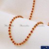 CHA1124-LG - 30 Inch 1 Gram Gold Red Beads Mala Coral Chain for Women
