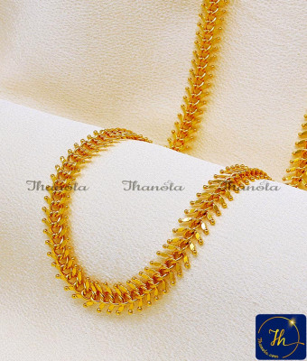 CHA1125-LG - 30 Inch Yellow Gold Daily Wear Fish Bone Chain Design New Model