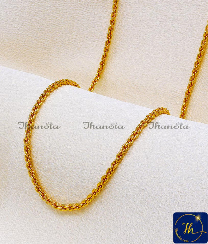 CHA1146B-XLG - 36 Inch Traditional Gold Plated Rope Chain Design for Women