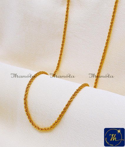 CHA1146B-XLG - 36 Inch Traditional Gold Plated Rope Chain Design for Women