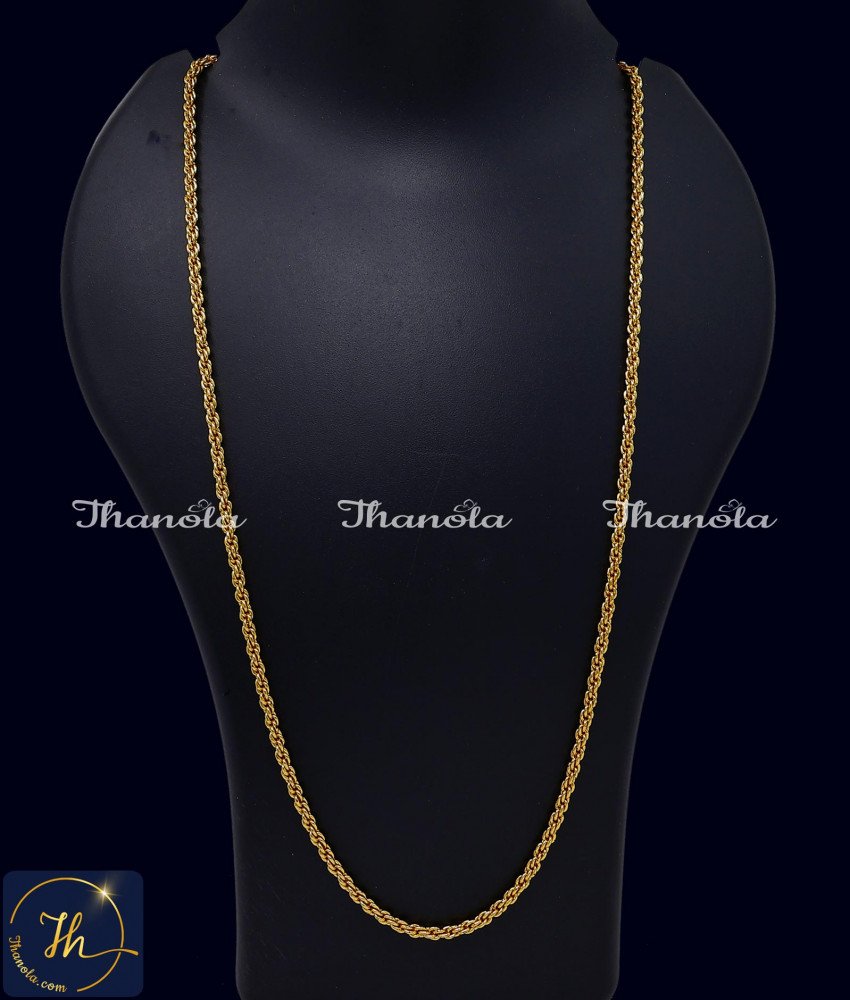 36 Inch Traditional Gold Plated Rope Chain Design for Women Rope Chain design for men