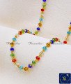 30 Inch Trendy Navarathna Mala Multi Colour Crystal Beads Chain Navaratna mala gold designs