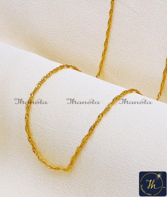 CHA1206-XLG - 36 Inch Artificial Gold Design Lightweight Twisted Chain Design