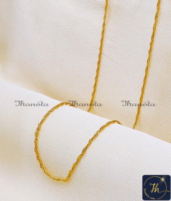 CHA1206-XLG - 36 Inch Artificial Gold Design Lightweight Twisted Chain Design