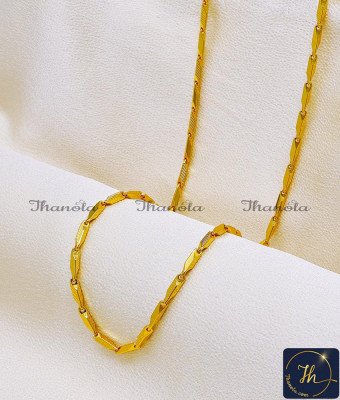 CHA1219B - Gold Wheat Pattern Heavy Gold Plated Chain for Men