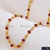 CHA1223 - Latest Red Crystal Fancy Gold Chain Designs for Ladies