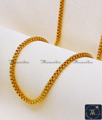 CHA1230C-XLG - 36 Inch Gold Plated Chain with Guarantee Daily Wear Box Chain