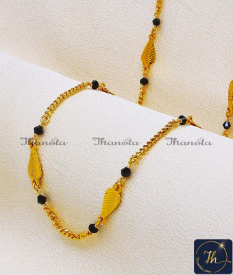 CHA1233-LG - 30 Inch Black Beads Daily Wear Traditional Chain Design for Women