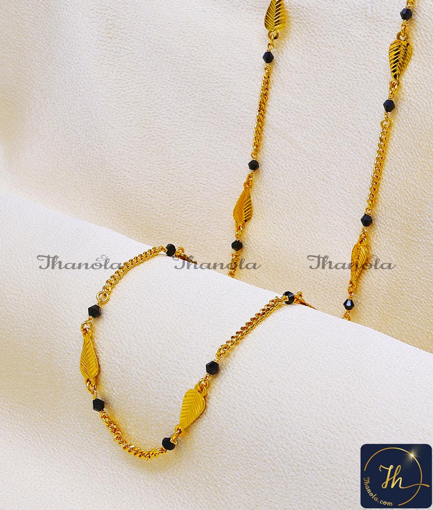 latest black beads chain designs